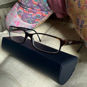 Ray-Ban Tortoise Shell with blue inside Rectangular Glasses